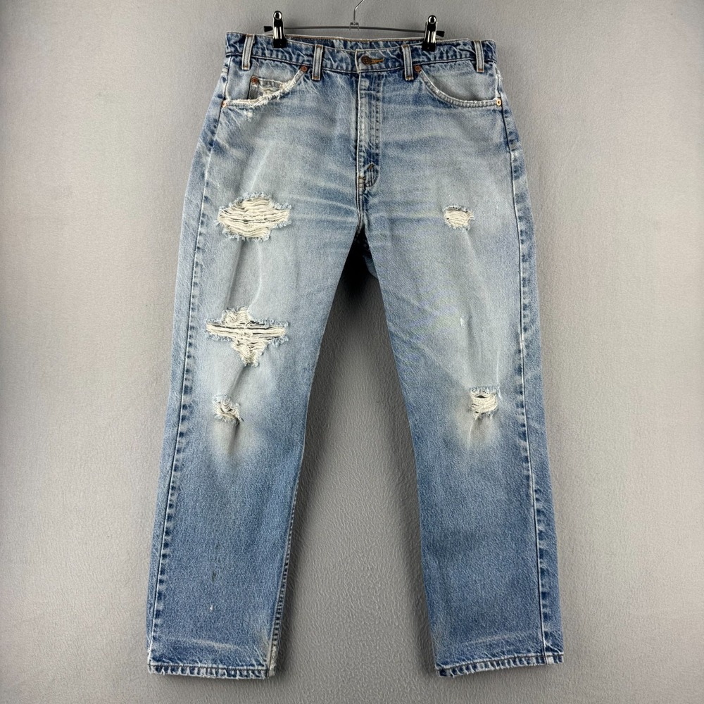 Vintage Levis Jeans Mens 36x29‎ (Fits 34x28) 90s 1997 Distressed Faded Blue